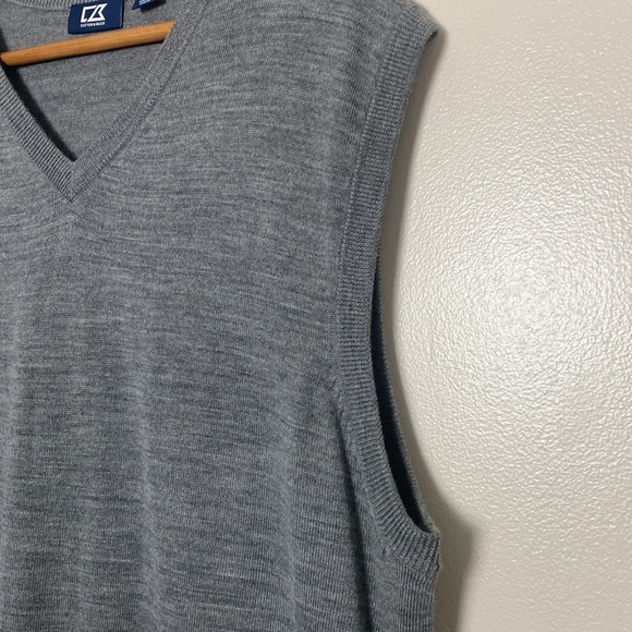 Cutter & Buck Douglas Mens V-neck Vest Merino Wool Blend Gray Size XL - Picture 10 of 10